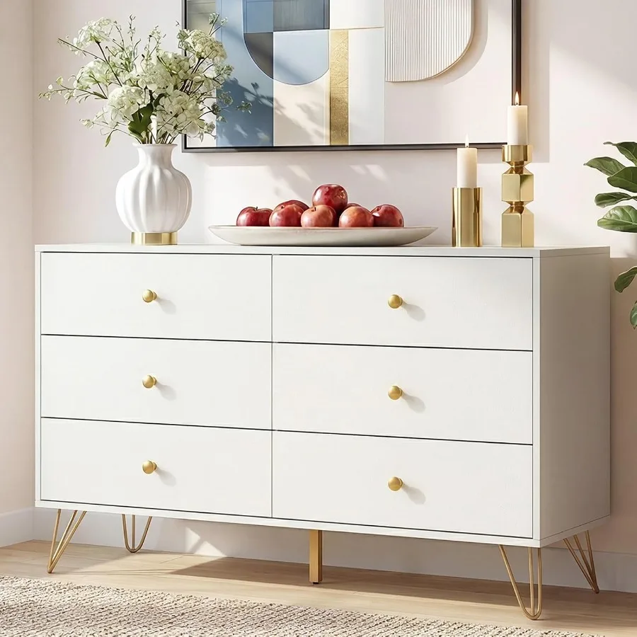 Storage - Commode blanche à 6 tiroirs pour
