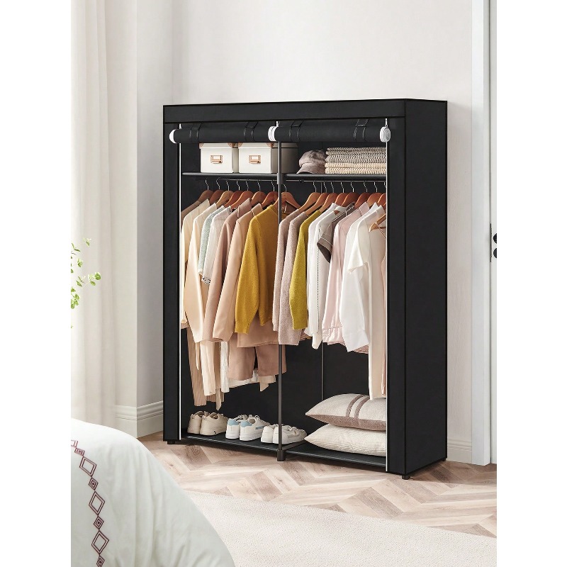 Wardrobe Closet Portable Fabric Cover - Armoire noire, armoire portable pour chambre