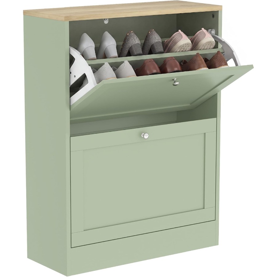 Shoe Rack Cabinet Narrow Entryway - Meuble de rangement pour chaussures à