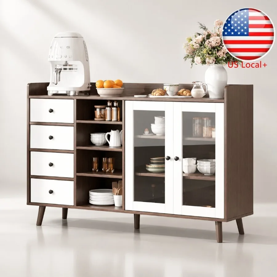 Storage - Buffet à portes vitrées pour salon,