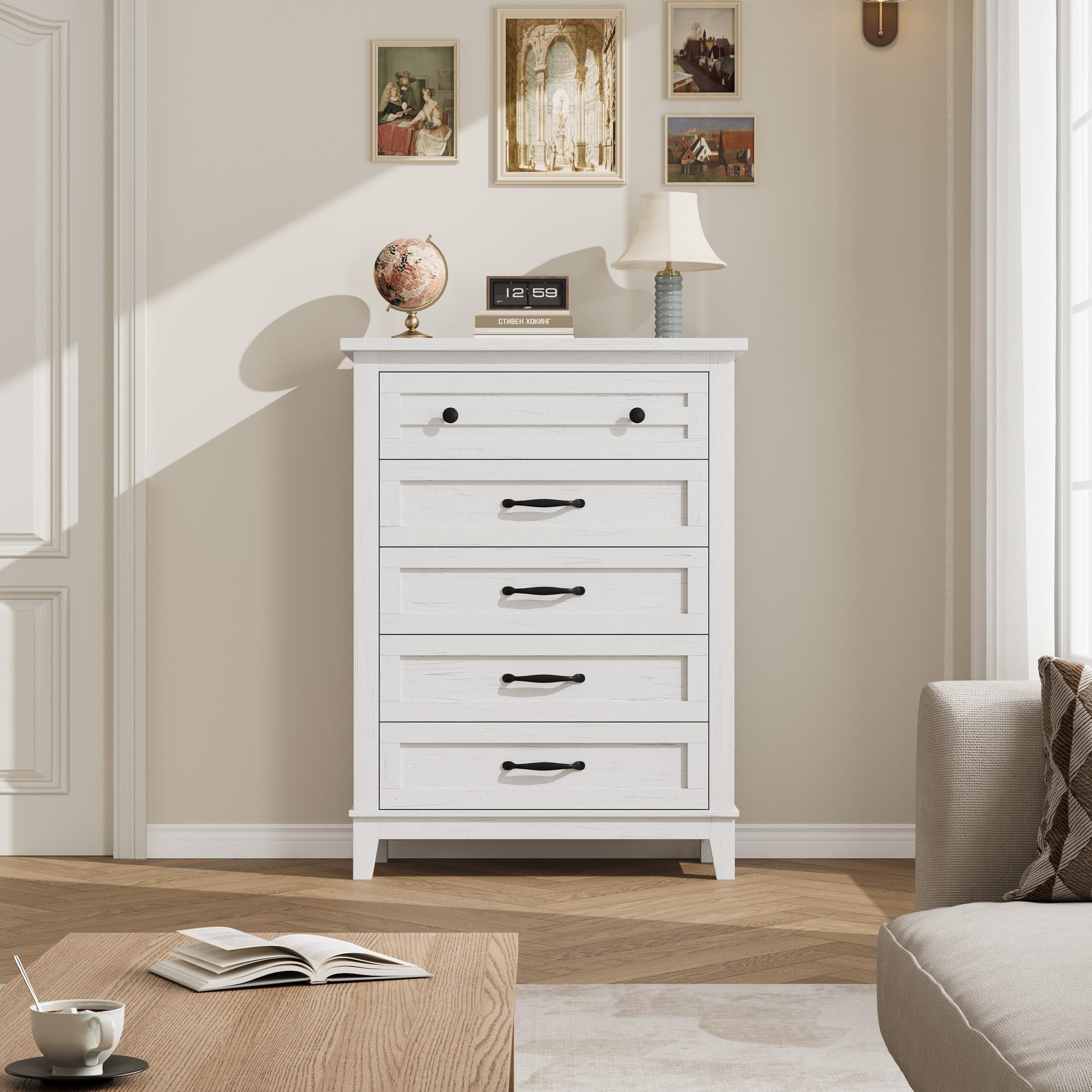 Commode haute à 5 tiroirs Garv - Bedroom Furniture avis et prix