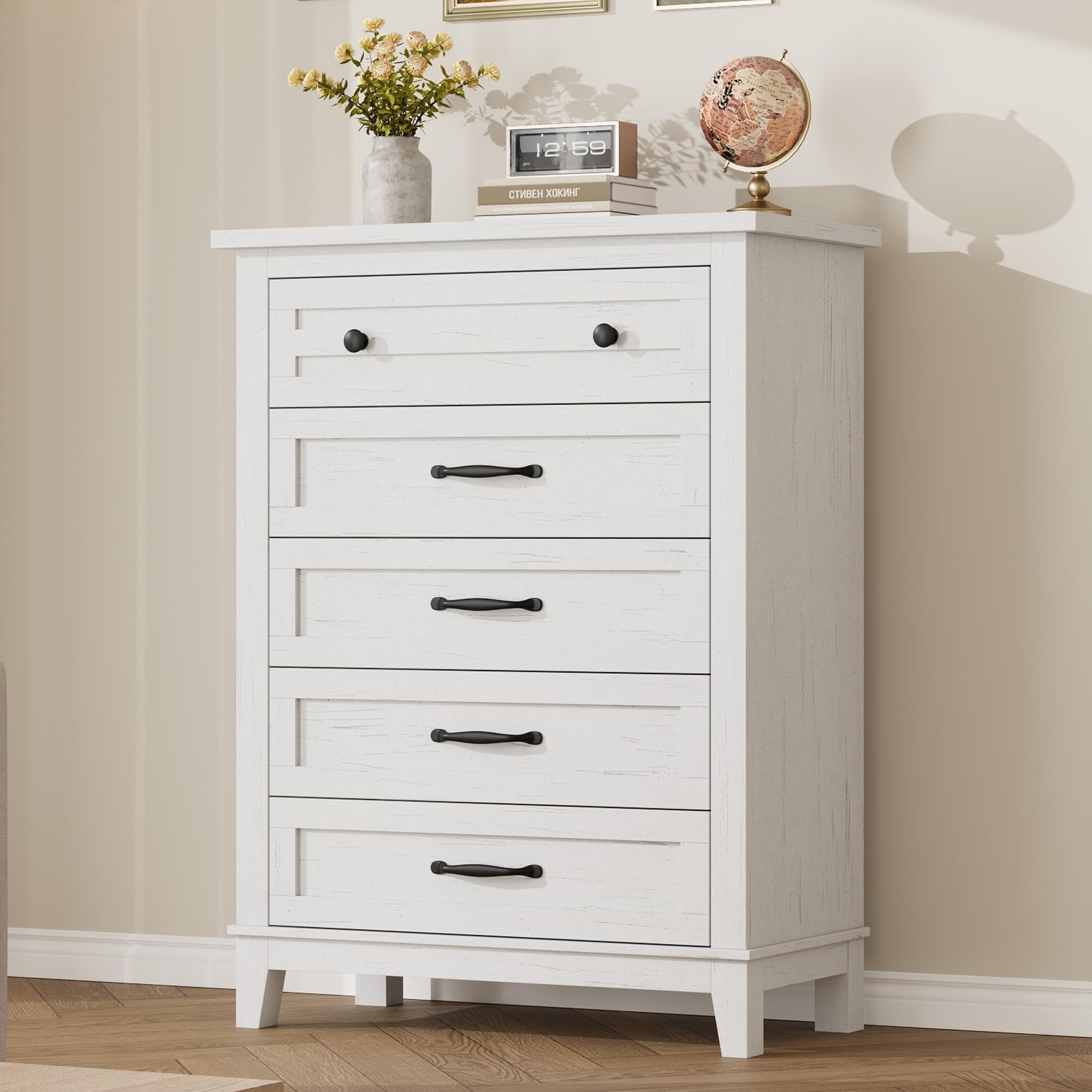 Commode haute à 5 tiroirs Garv - Bedroom Furniture avis et prix