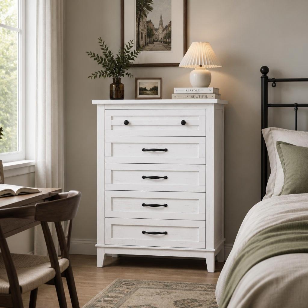 Commode haute à 5 tiroirs Garv - Bedroom Furniture avis et prix