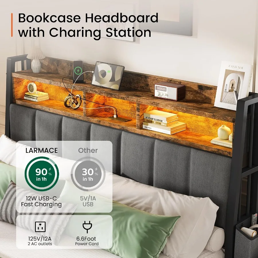 Cadre de lit King Size avec 2  - King Size Bed Frame With Storage Drawers avis et prix