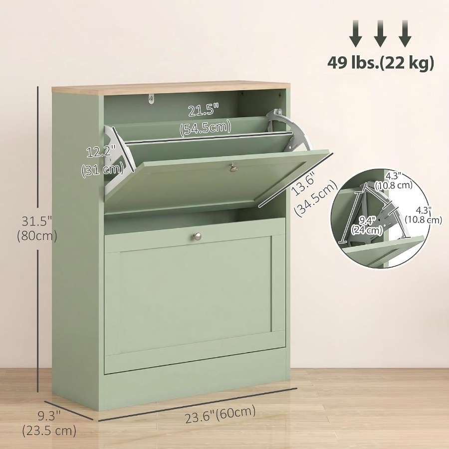 Meuble de rangement pour chaus - Shoe Rack Cabinet Narrow Entryway avis et prix