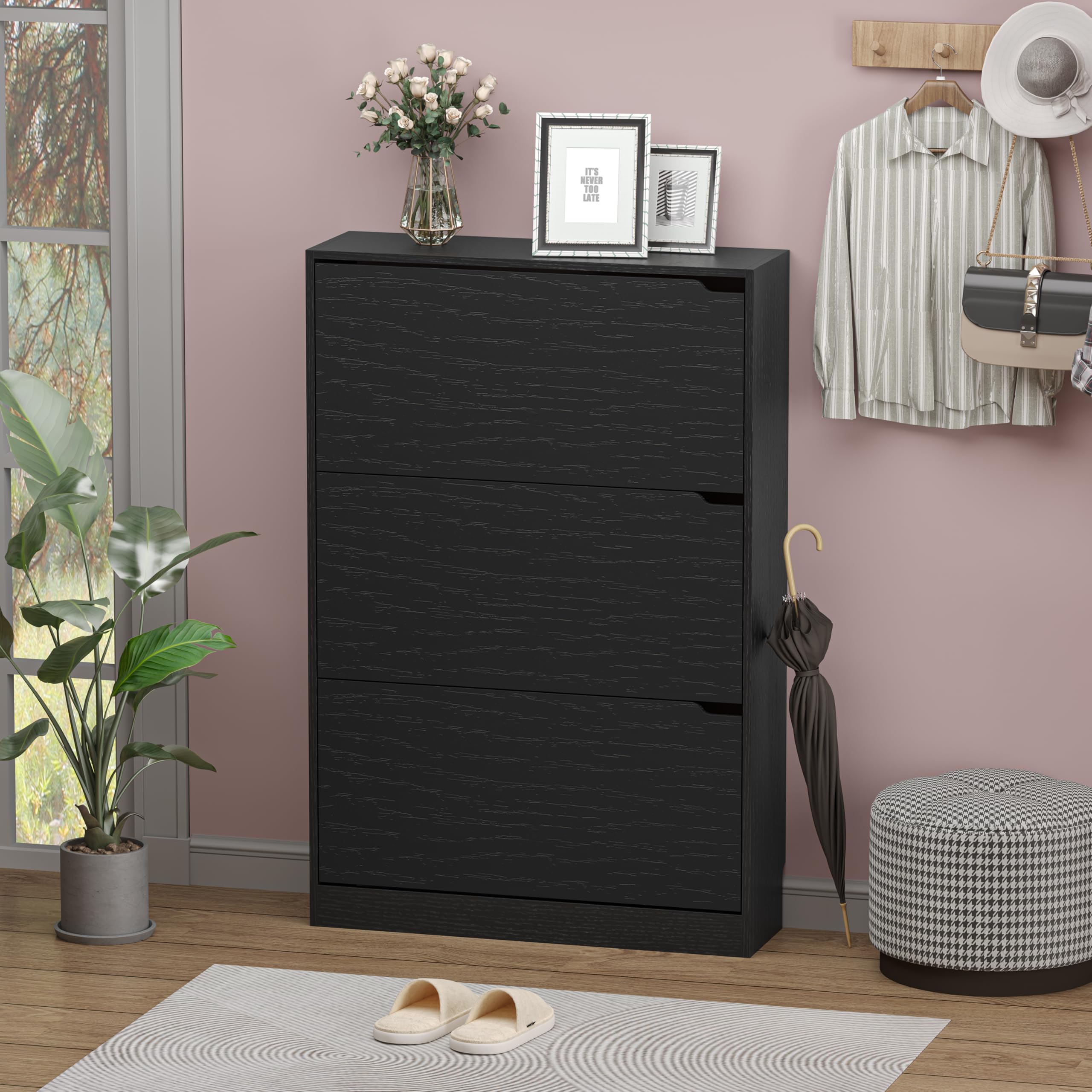 Meuble de rangement pour chaus - Shoe Rack Cabinet Narrow Entryway avis et prix