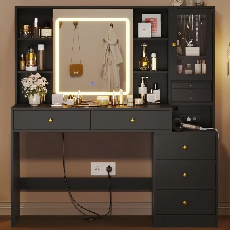 Coiffeuse à 5 tiroirs, table d - Dressing Table Vanity With Lighted Mirror avis et prix