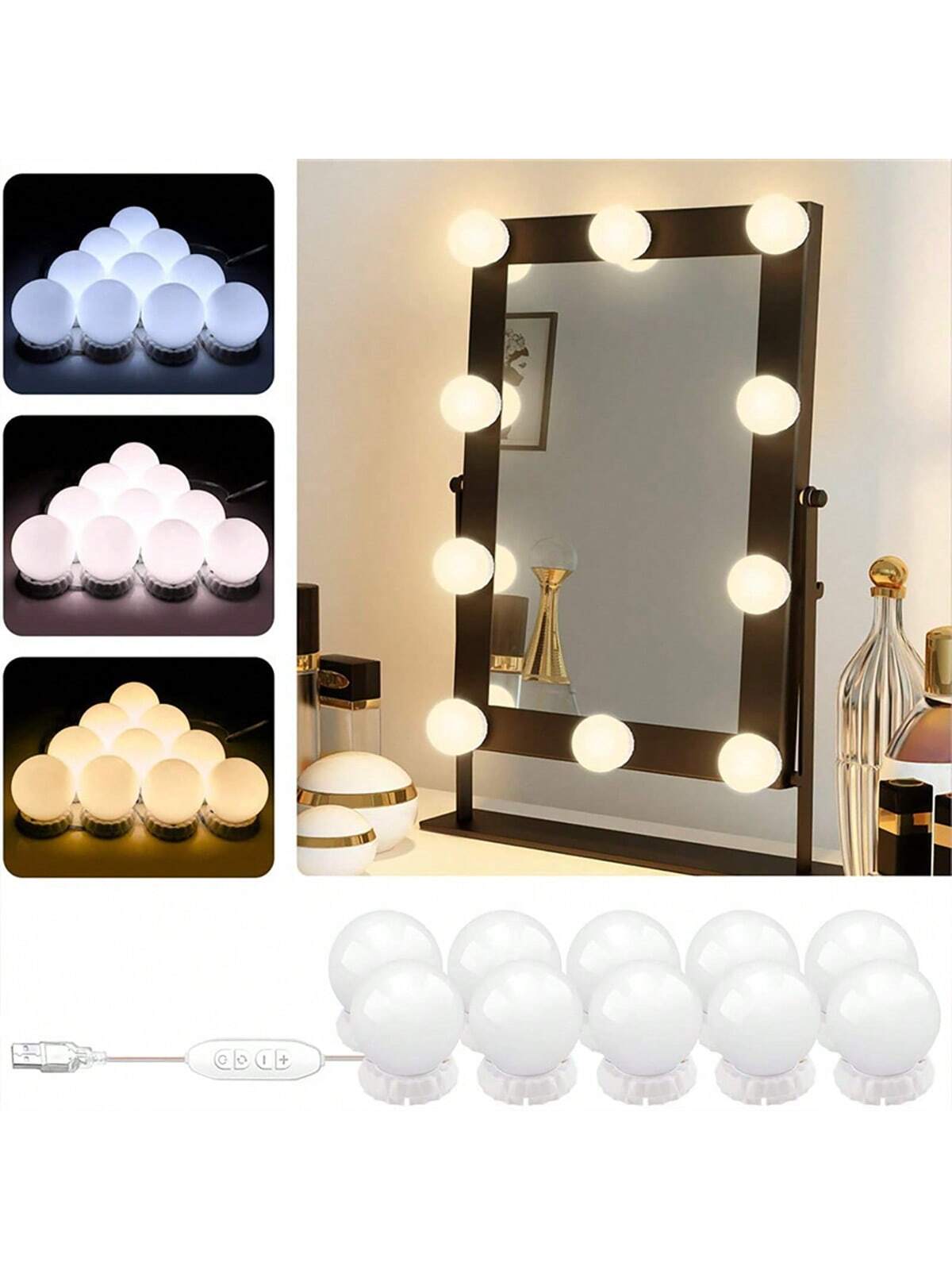 Nouvelles ampoules détachables - Dressing Table Vanity With Lighted Mirror avis et prix