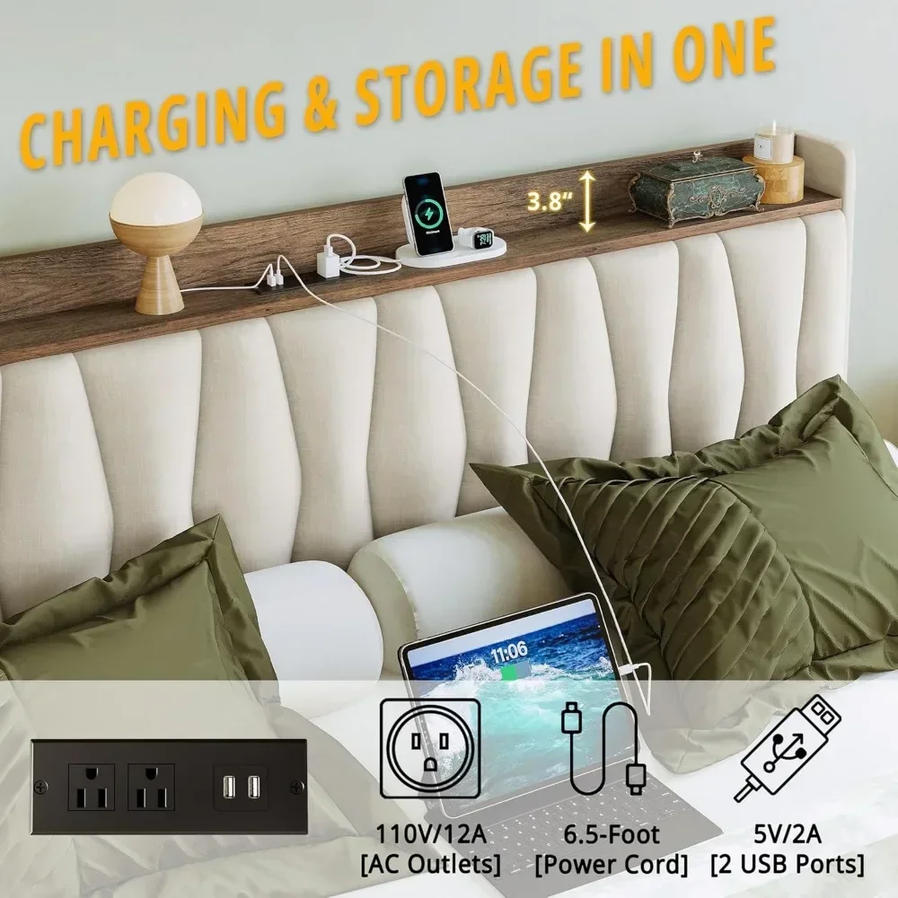 Cadre de lit King Size avec tê - King Size Bed Frame With Storage Drawers avis et prix