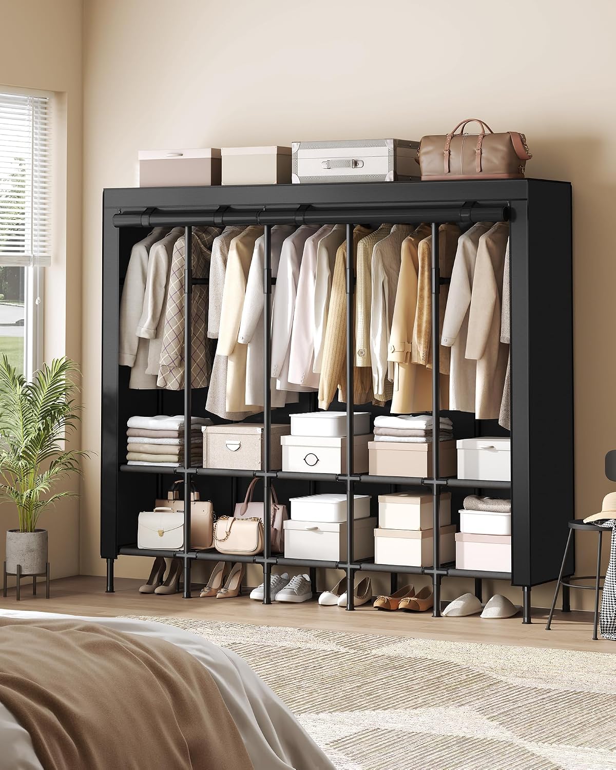 Armoire portable de 83,5 pouce - Wardrobe Closet Portable Fabric Cover avis et prix